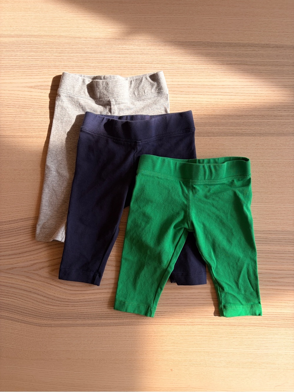 Primary Leggings Set in Green, Navy, and Gray
